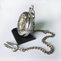 Mode dames montre de poche collier pendentif ton argent